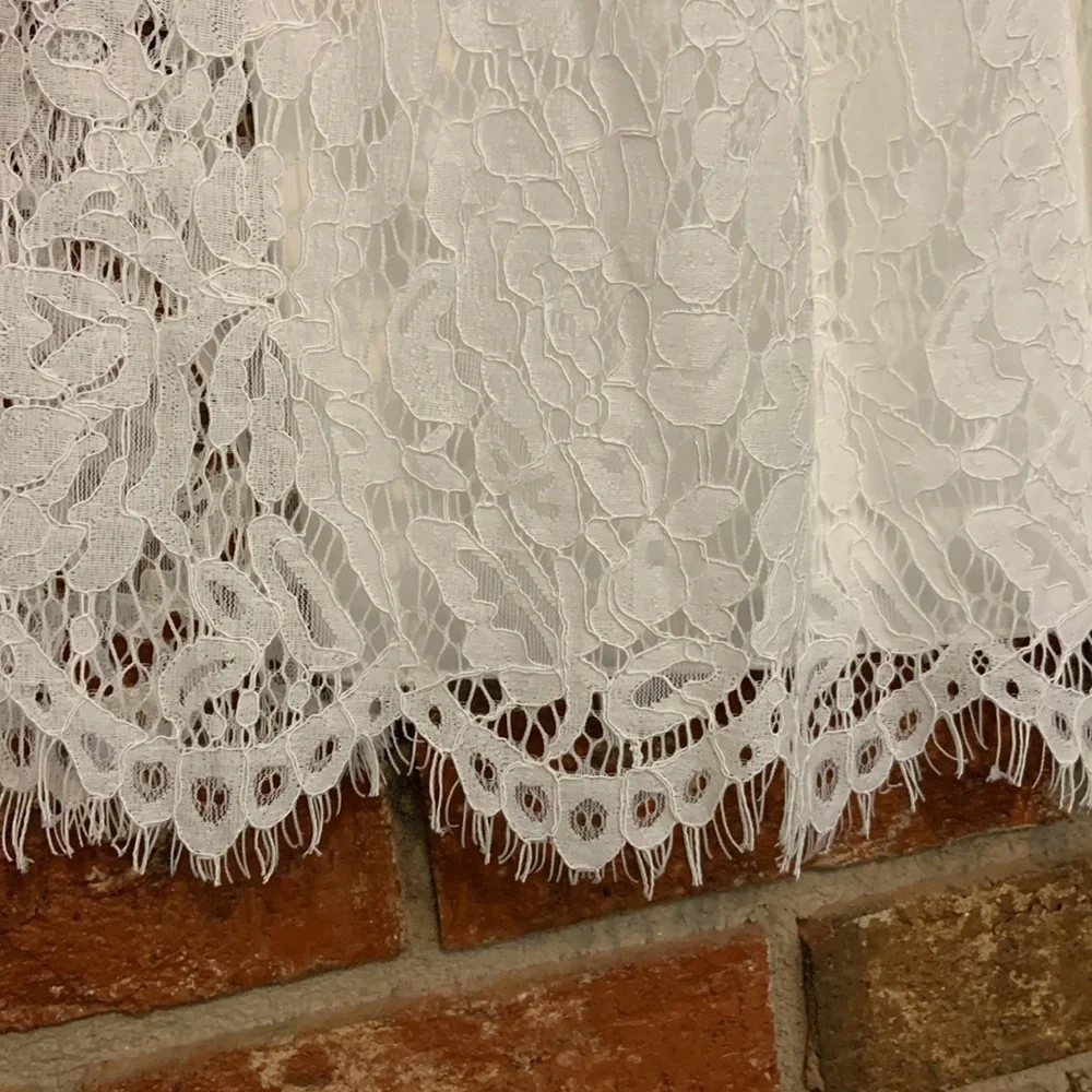 LAST CHANCE! DB Studio White Lace V Neck Bridal Dress - Picture 6 of 11